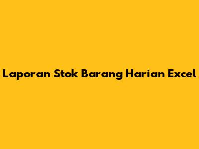 Laporan Stok Barang Harian Excel