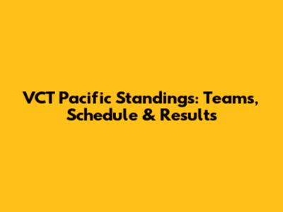 VCT Pacific Standings: Teams, Schedule & Results